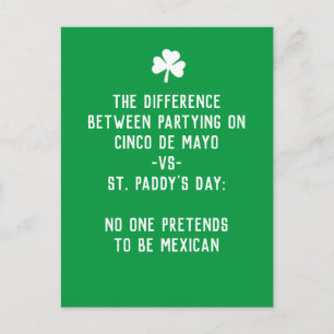St. Paddy's Day vs Cinco de Mayo Briefkaart