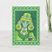 ST. PADDY'S IRISH GROENE FRANSE POODLE, LUCKY DOG FEESTDAGEN KAART (Voorkant)