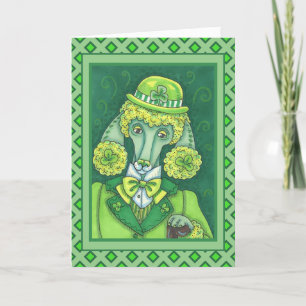 ST. PADDY'S IRISH GROENE FRANSE POODLE, LUCKY DOG FEESTDAGEN KAART