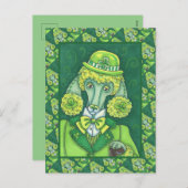 ST. PADDY'S IRISH GROENE FRANSE POODLE, LUCKY DOG FEESTDAGENKAART (Voorkant / Achterkant)