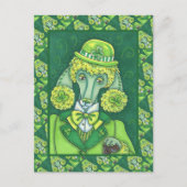 ST. PADDY'S IRISH GROENE FRANSE POODLE, LUCKY DOG FEESTDAGENKAART (Voorkant)