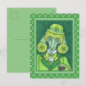 ST. PADDY'S IRISH GROENE FRANSE POODLE, LUCKY DOG FEESTDAGENKAART (Voorkant / Achterkant)