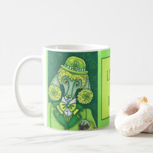 ST. PADDY'S IRISH GROENE FRANSE POODLE, LUCKY DOG KOFFIEMOK (Met donut)