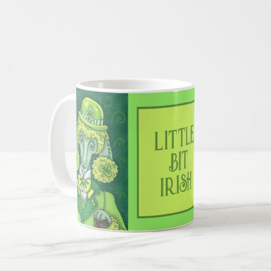 ST. PADDY'S IRISH GROENE FRANSE POODLE, LUCKY DOG KOFFIEMOK (Voorkant links)