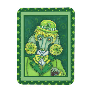 ST. PADDY'S IRISH GROENE FRANSE POODLE, LUCKY DOG MAGNEET