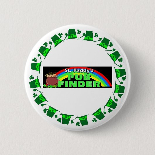 St. Paddy's Pub Finder Ronde Button 5,7 Cm (Voorkant)