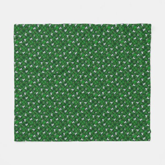 St. Paddy's Westie KiniArt Fleece Blanket (Voorkant (Horizontaal))