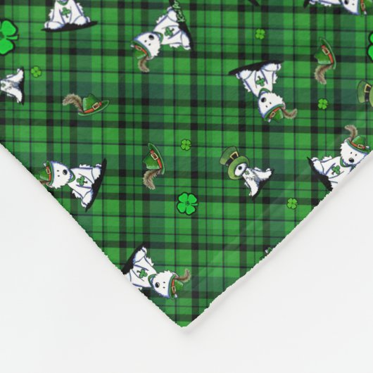 St. Paddy's Westie KiniArt Fleece Blanket (Hoek)