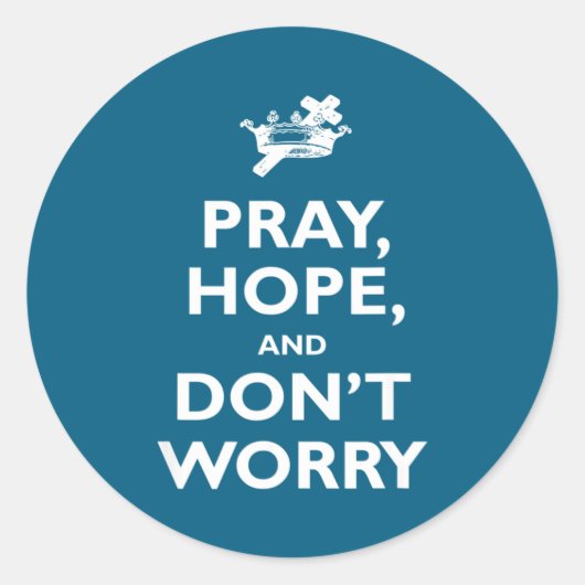 St Padre O Pray Hope And Dont Worry Catholic S  Ronde Sticker (Voorkant)
