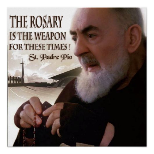 ST PADRE PIO EN DE ROSARY PERFECT POSTER (Voorkant)