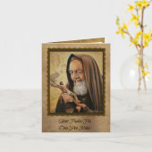 St. Padre Pio Gebed Kaart met quotes (Gele Bloem)
