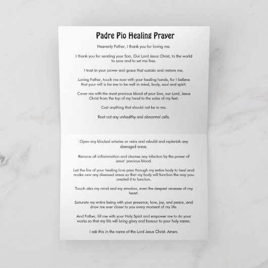 St. PADRE PIO Kaart (Binnen)