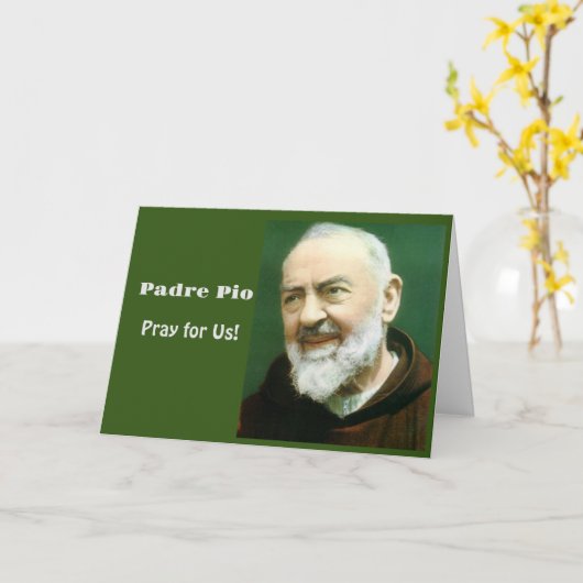 St. PADRE PIO Kaart (Gele Bloem)
