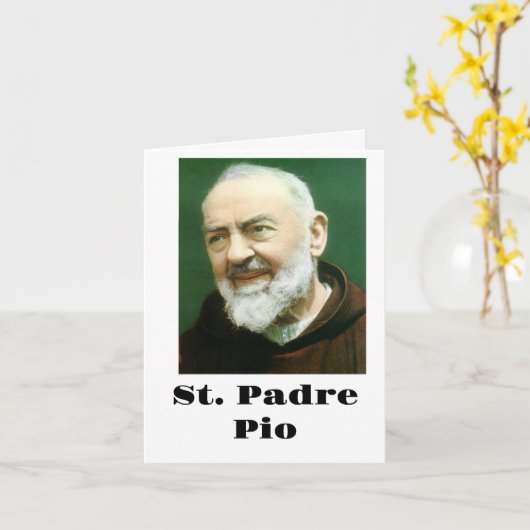 St. PADRE PIO Kaart (Gele Bloem)