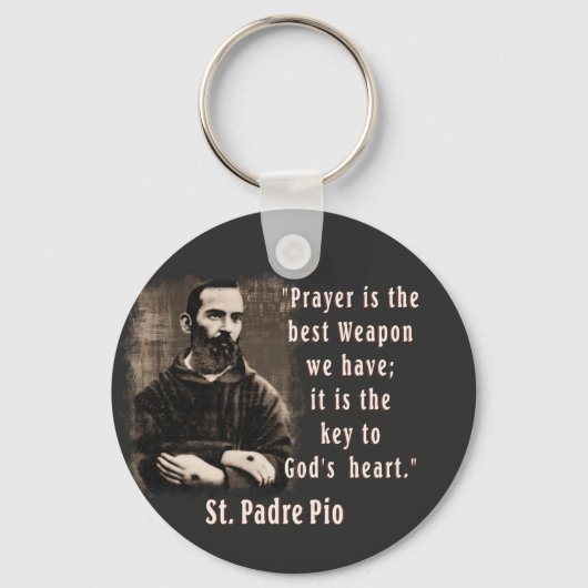St. Padre Pio Katholieke Saint A-092721 Sleutelhanger (Voorkant)