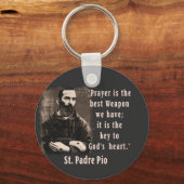 St. Padre Pio Katholieke Saint A-092721 Sleutelhanger (Voorkant)