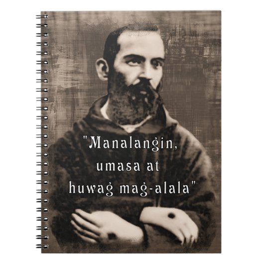 St. Padre Pio katholieke Saint Philippine citaat Notitieboek (Voorkant)