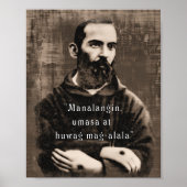 St. Padre Pio katholieke Saint Philippine citaat Poster (Voorkant)