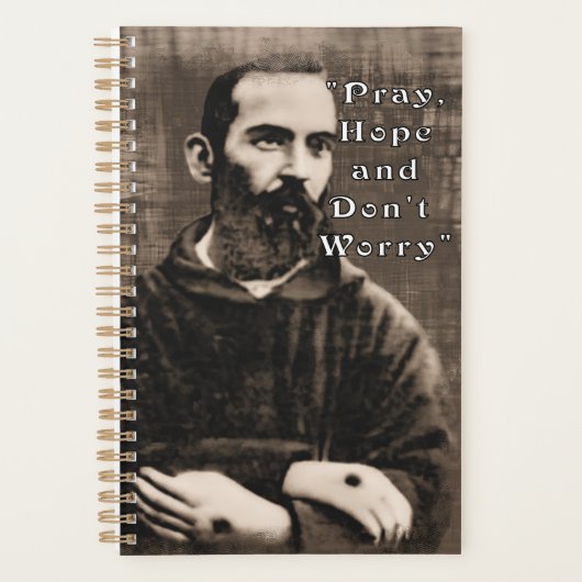 St. Padre Pio katholieke Saint Planner (Voorkant)