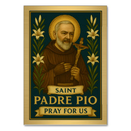 St. Padre Pio Katholieke Trouwtafel Kaart