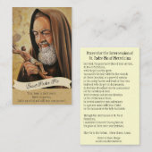 St. Padre Pio Lady Mount Carmel Prayer Heilige Kaa Visitekaartje (Voorkant / Achterkant)