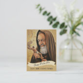 St. Padre Pio Lady Mount Carmel Prayer Heilige Kaa Visitekaartje (Staand voorkant)