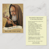 St. Padre Pio Lady Mount Carmel Prayer Heilige Kaa Visitekaartje (Voorkant / Achterkant)
