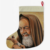 St. Padre Pio met Crucifix Grote Kerstsok (Achterkant)