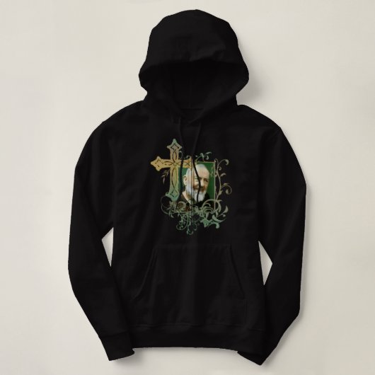 St. Padre Pio Prayer Kruiskatholieken Heilige Zage Hoodie (Design voorkant)