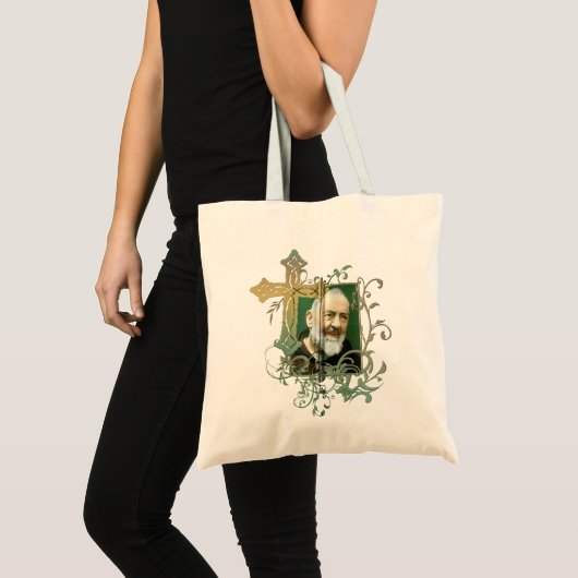 St. Padre Pio Prayer Kruiskatholieken Heilige Zage Tote Bag (Voorkant (product))