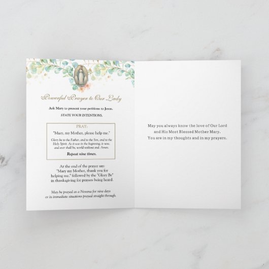 St. Padre Pio Prayer tot Maagd Mary Floral Kaart (Binnen)
