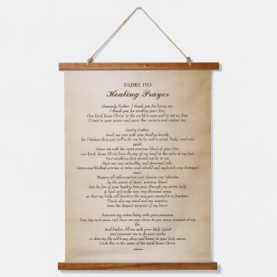St. Padre Pio Prayer voor genezing Hangend Wandkleed