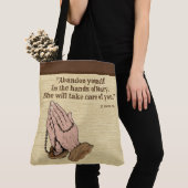 St. Padre Pio Praying Hands Religious Quote Tote Bag (Dichtbij)