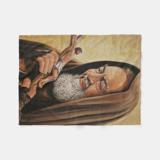 St. Padre Pio Priest Crucifix Altar Fleece Deken (Voorkant (Horizontaal))