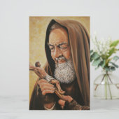 St. Padre Pio Priest Crucifix Briefpapier (Staand voorkant)