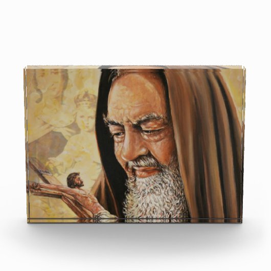 St. Padre Pio Priest Crucifix Jesus Fotoblokken (Voorkant)