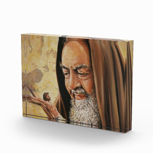 St. Padre Pio Priest Crucifix Jesus Fotoblokken (Rechts)