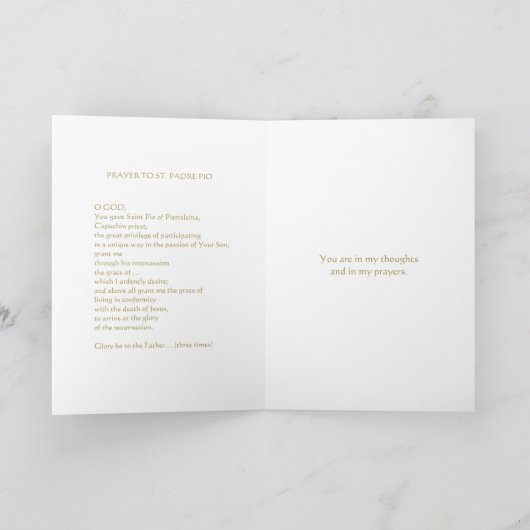 St. Padre Pio Priest Prayer Rosary Rozen Kaart (Binnen)