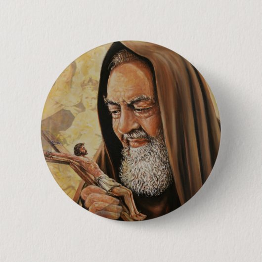 St. Padre Pio Priest Stigmatist Ronde Button 5,7 Cm (Voorkant)