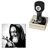 St. Padre Pio Priester Crucifix Rubberstempel (Gestempeld)