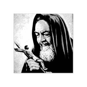 St. Padre Pio Priester Crucifix Rubberstempel