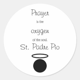 St. Padre Pio Quote Classic Ronde Sticker