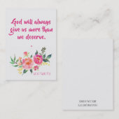 St. Padre Pio Quote met Flowers Heilige Kaart Visitekaartje (Voorkant / Achterkant)