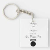 St. Padre Pio Quote Sleutelhanger (voorkant)