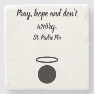 St. Padre Pio Quote Stone Onderzetter