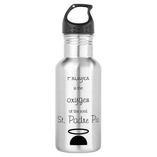 St. Padre Pio Quote Water Fles (Voorkant)