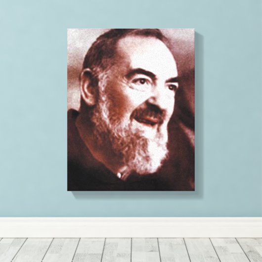 St. Padre Pio van Pietrelcina, Canvas Afdruk (Insitu (Houten vloer))