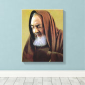 St. Padre Pio van Pietrelcina, Canvas Afdruk (Insitu (Houten vloer))
