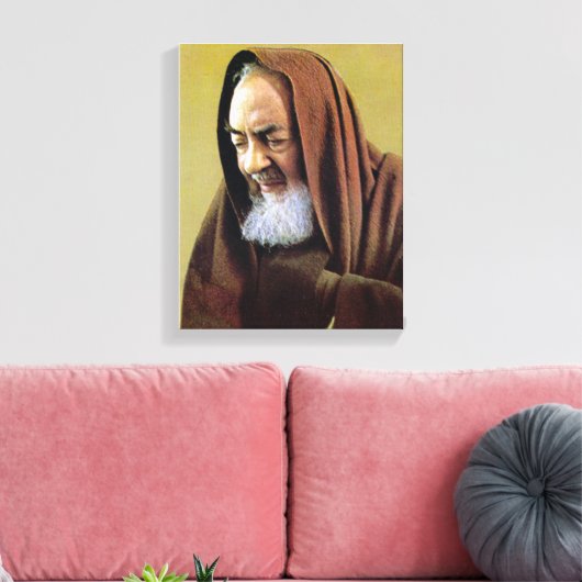 St. Padre Pio van Pietrelcina, Canvas Afdruk (Insitu (Woonkamer))