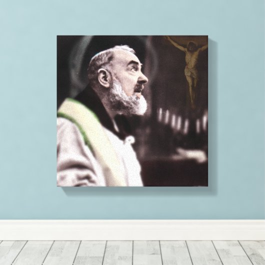 ST PADRE PIO VIERING MIS CANVAS AFDRUK (Insitu (Houten vloer))